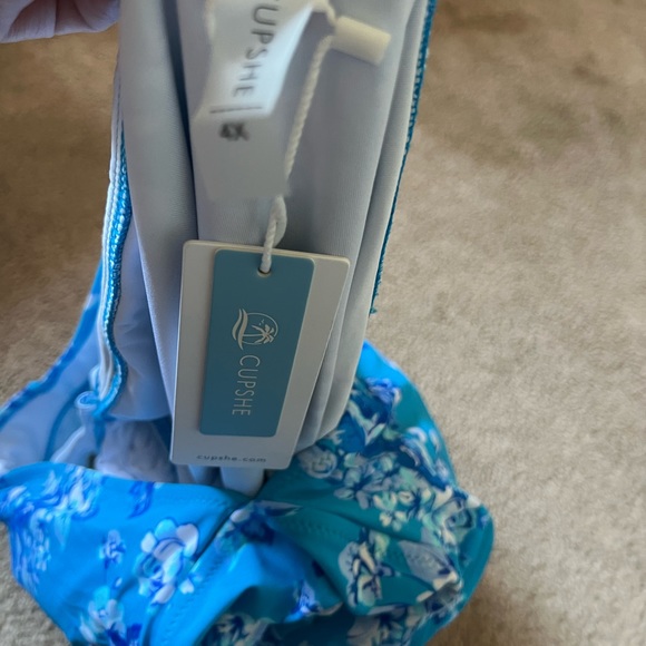 4X NWT Sexy Swimsuit Cupshe blue plunge front - Picture 3 of 7